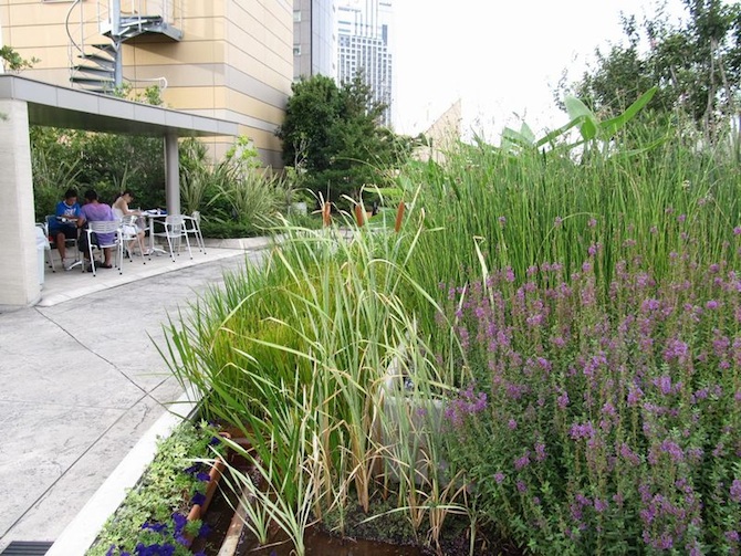 Zone de détente dans les jardins suspendus de Parks Garden